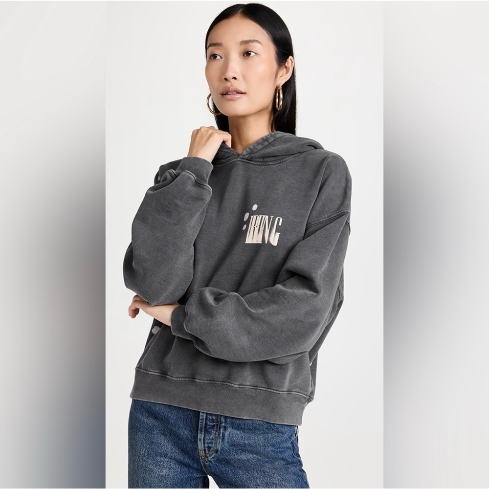 ANINE BING bleached Alex logo hoodie
